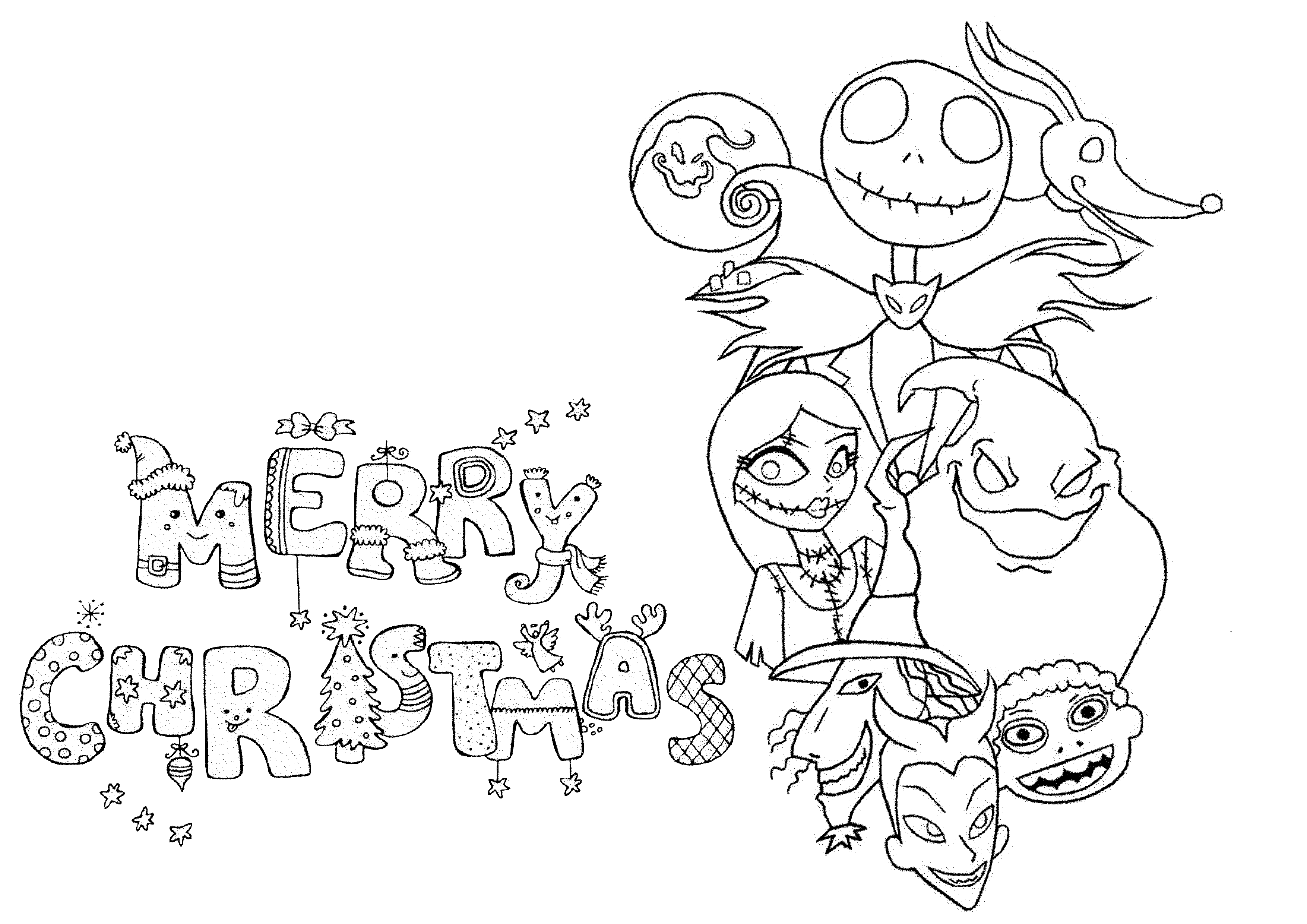 55 Printable Hard Christmas Coloring 12