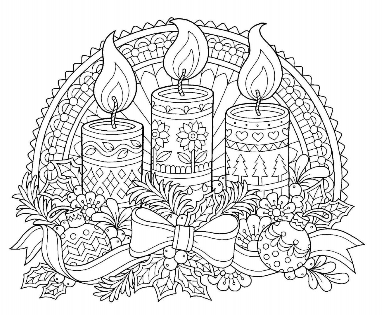 55 Printable Hard Christmas Coloring 51