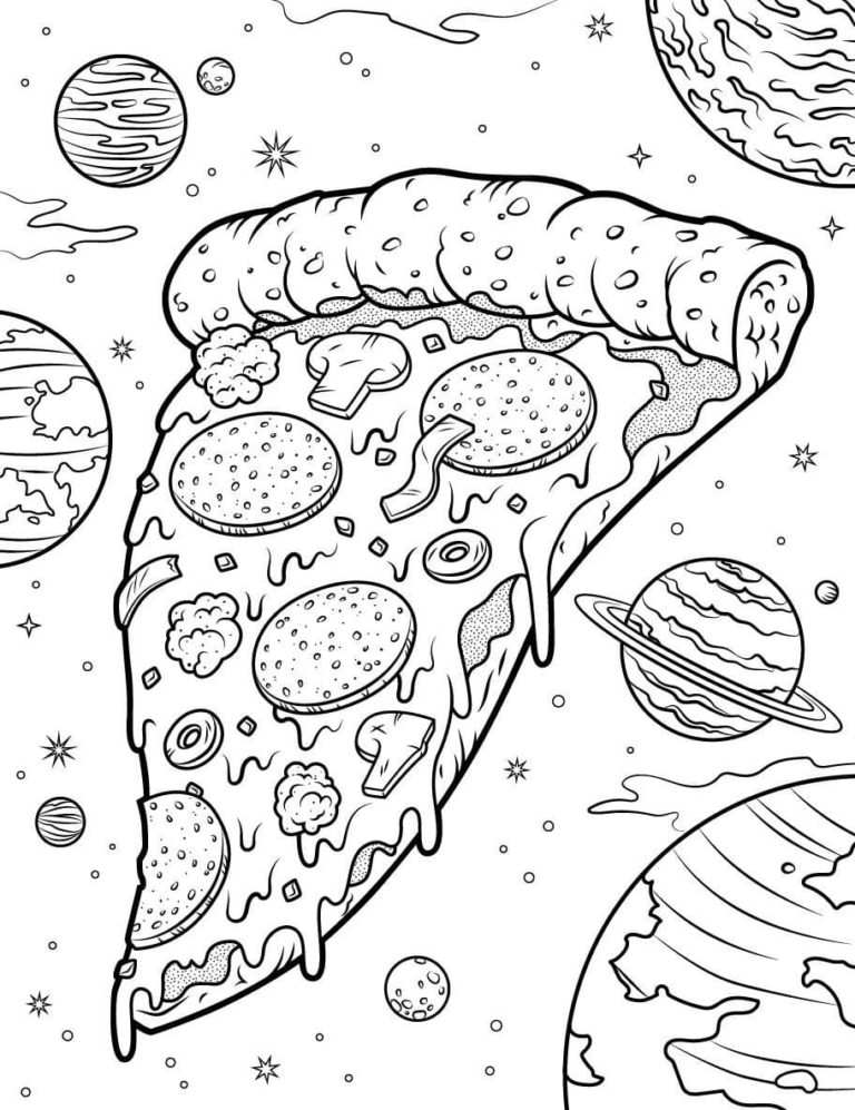 80 Printable Pizza Coloring Sheet 36