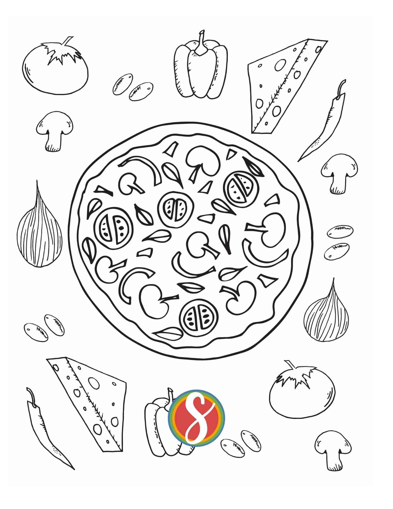 80 Printable Pizza Coloring Sheet 40