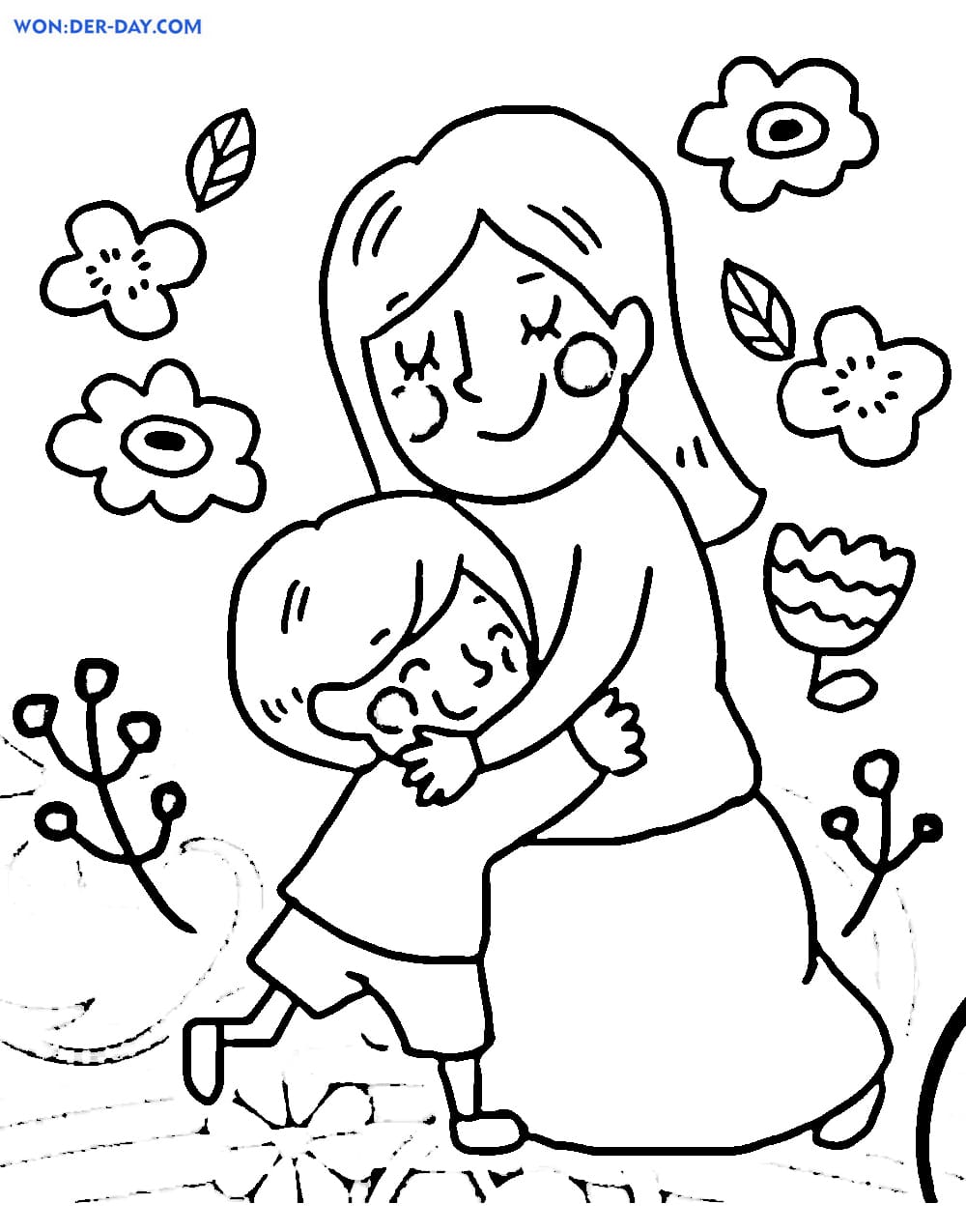 90 Mom And Daughter Colouring Pages 68
