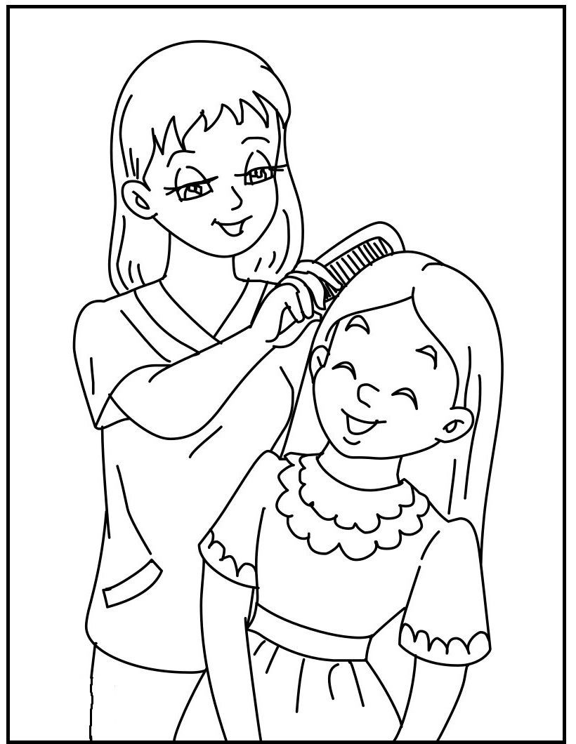 90 Mom And Daughter Colouring Pages 74
