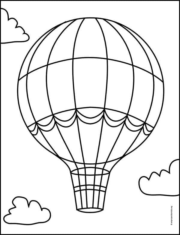 90 Printable Hot Air Balloon Coloring Pages 30