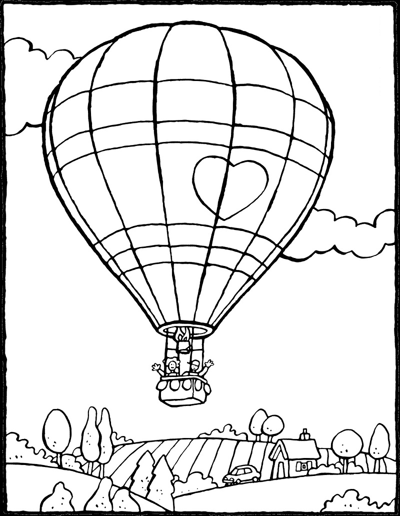 90 Printable Hot Air Balloon Coloring Pages 86