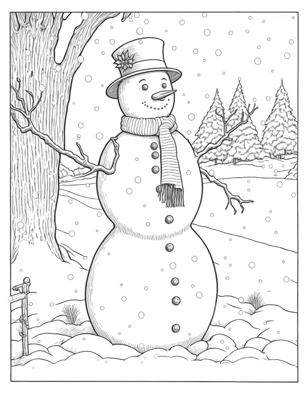 90 Printable Snowman Coloring Sheets 21