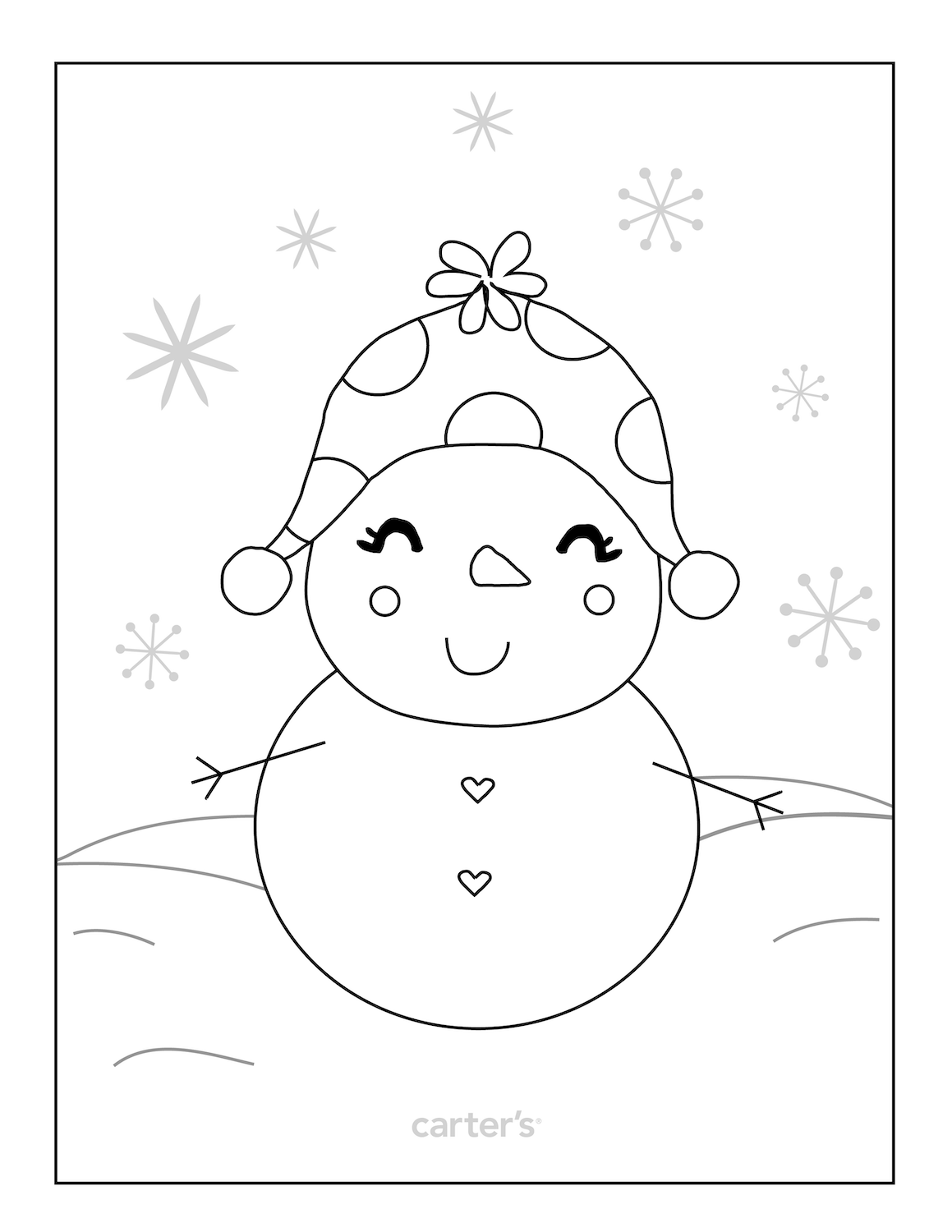 90 Printable Snowman Coloring Sheets 6